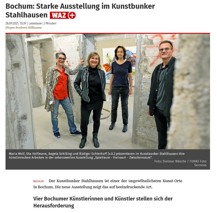 waz 28-09-2021 starke ausstellung im kunstbunker stahlhausen